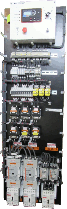 Panel with controls and large relays
