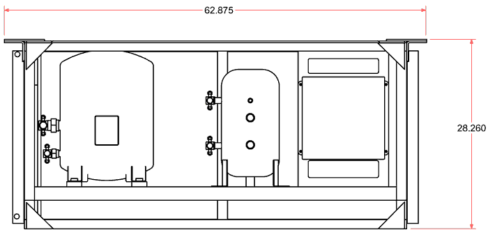 Front Dimensions of Condenser