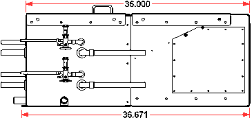 Diagram of NW-BEOH-S series Air Conditioning Overhead Unit, Side View
