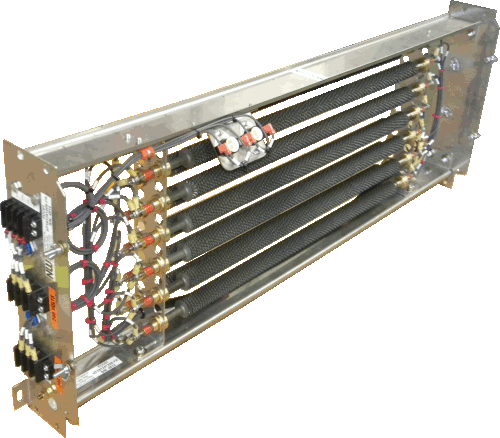 Typical retrofit heater for railroad passenger car