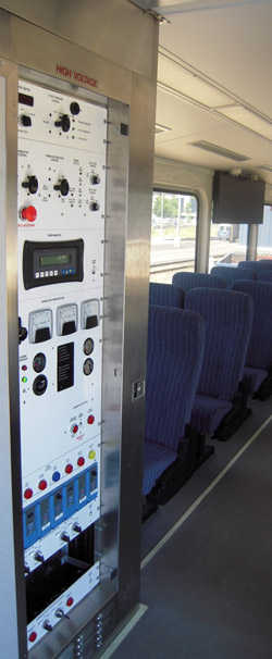 Northwest Rail Electric Locker Package in a Passenger Car