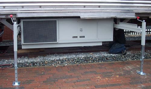under-car generator with roll-out track
